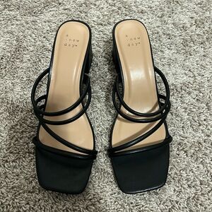 NWOT black sandal heels - a new day